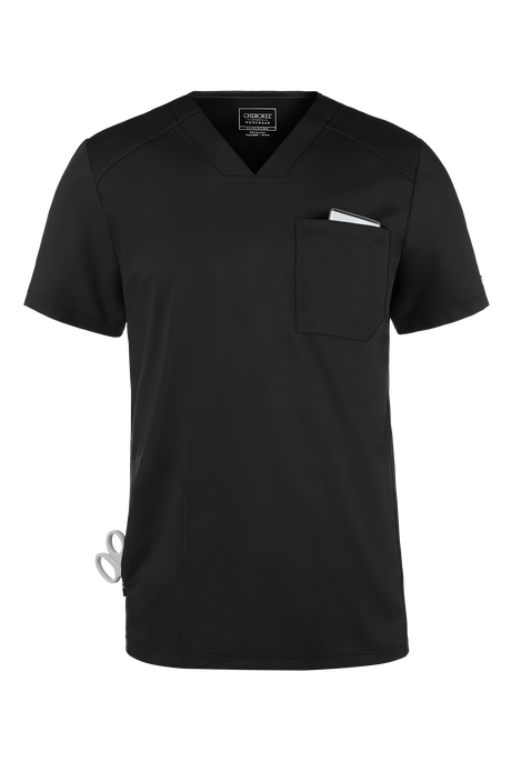 Camisa médica Cherokee Workwear Revolution STRETCH con cuello en V y 2 bolsillos para hombre