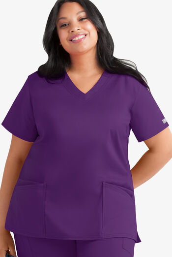 Butter-Soft STRETCH Women's 4-Pocket Plus Size V-Neck Scrub Top