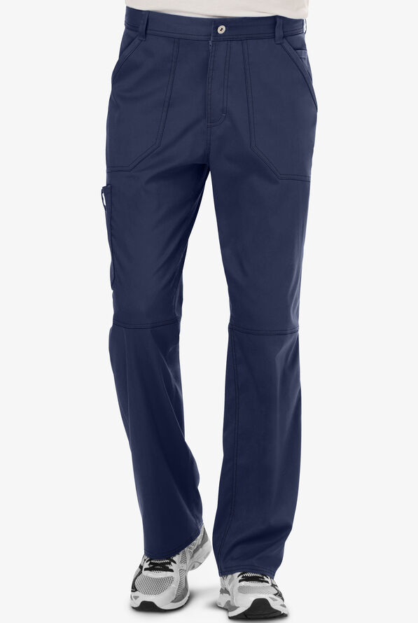 Cherokee Workwear Revolution Men's 7-Pocket STRETCH Cargo Scrub Pants - Navy - 1