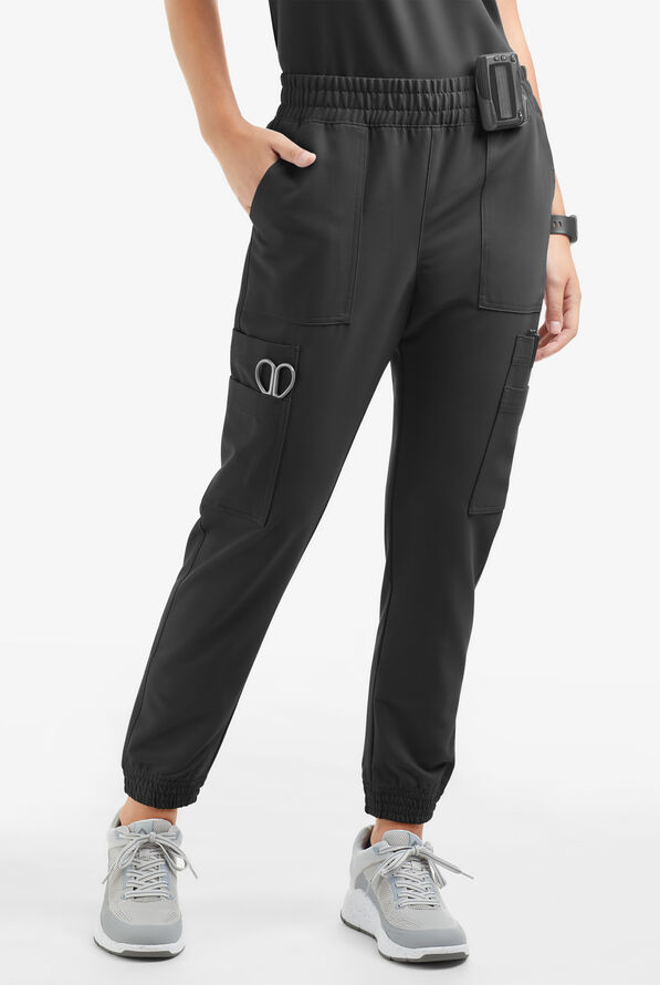 Movement by Butter-Soft Cephei Women's 11-Pocket Jogger Scrub Pants - Black - 1