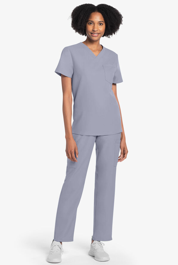 Blusa m&eacute;dica unisex Cherokee Workwear Originals Ultra con cuello en V y 1 bolsillo - Grey - 4