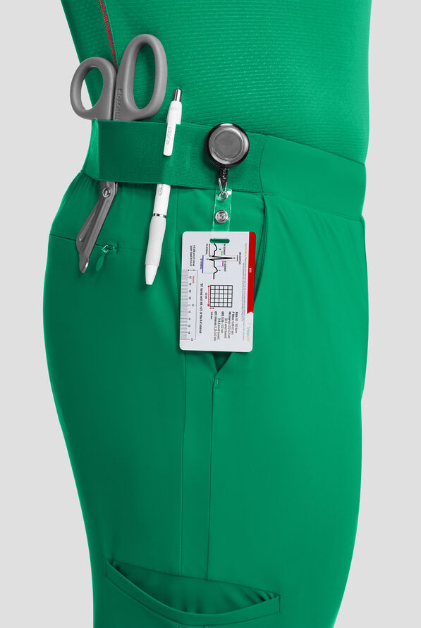 Pantalón médico Infinity PURSUIT STRETCH estilo jogger con cordón y 5 bolsillos para hombre - Retro Green - 2