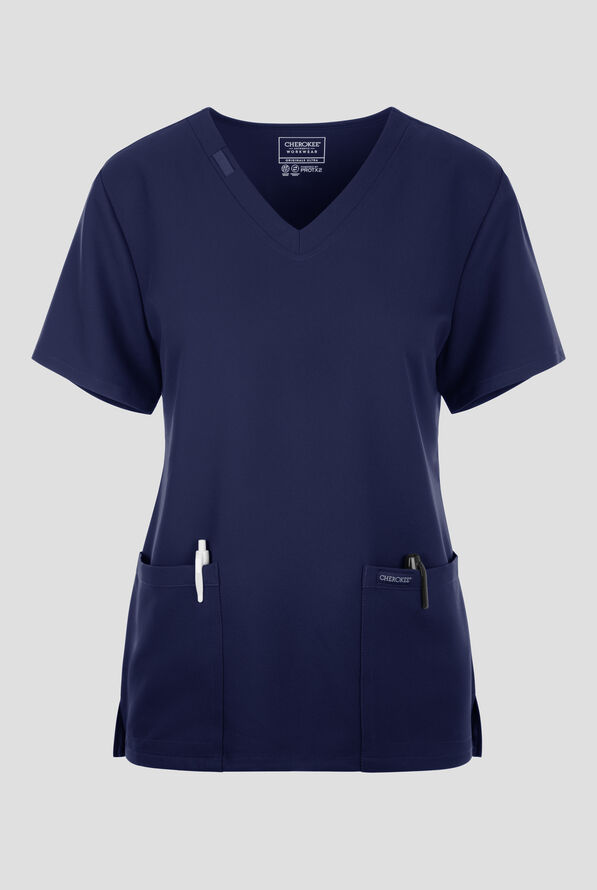 Blusa m&eacute;dica Cherokee Workwear Originals Ultra con cuello en V y 2 bolsillos para mujer - Navy - 1