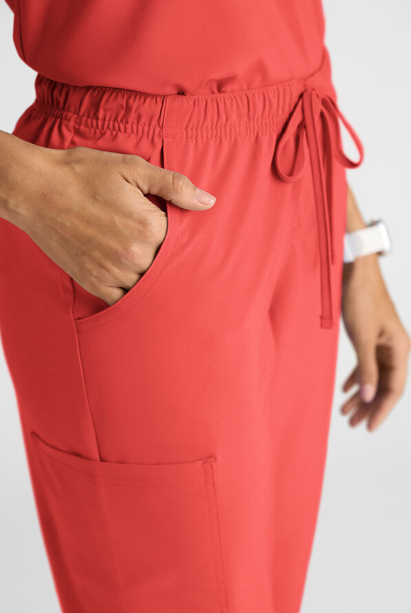 Pantal&oacute;n m&eacute;dico Easy STRETCH Eden con cord&oacute;n y 4 bolsillos para mujer - Spiced Coral - 6