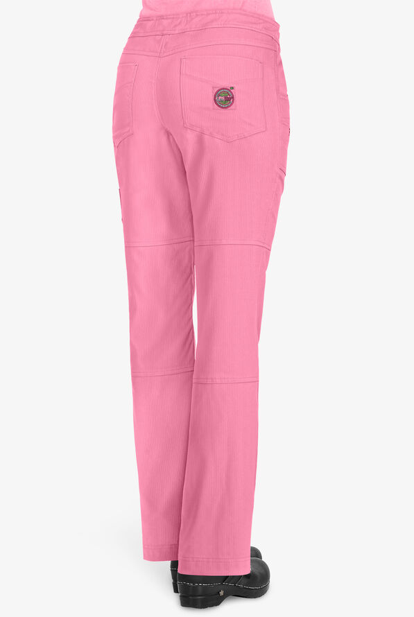 koi Lite™ Peace Women's 6-Pocket Drawstring Scrub Pants - Peony Pink - 2