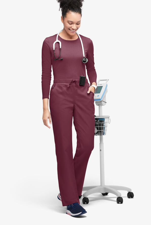 Pantal&oacute;n m&eacute;dico Butter-Soft Originals estilo vaquero con piernas rectas y 5 bolsillos para mujer - Wine - 4