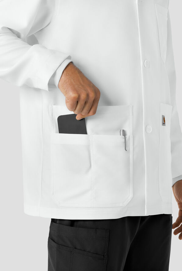 Bata de laboratorio Carhartt Performance Layers de 32" de largo con 9 bolsillos para hombre - White - 3