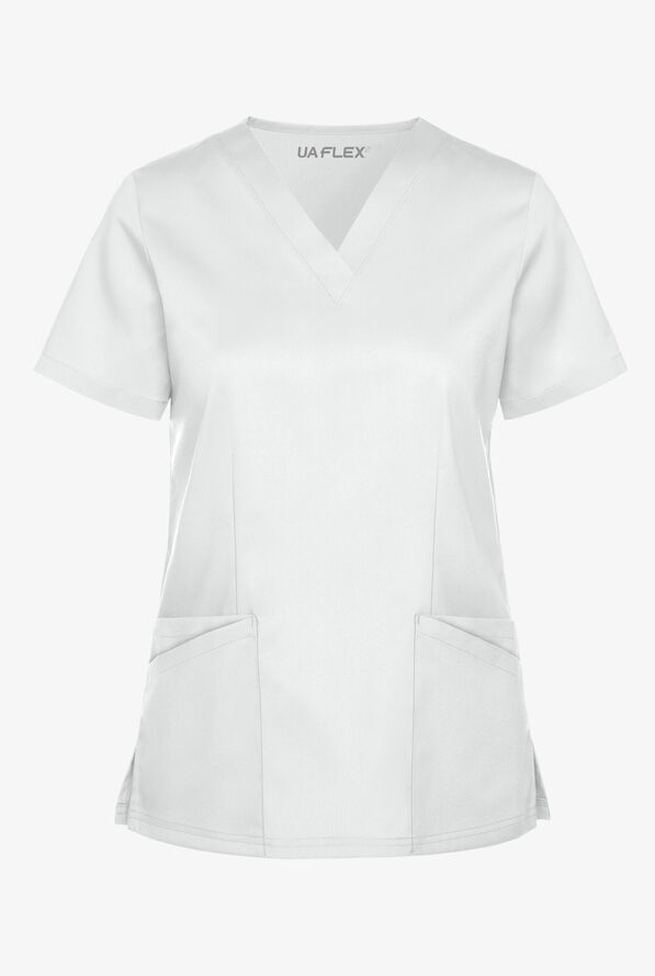 UA Flex2 4 Pocket VNeck Scrub Top, Stretch Scrub Tops