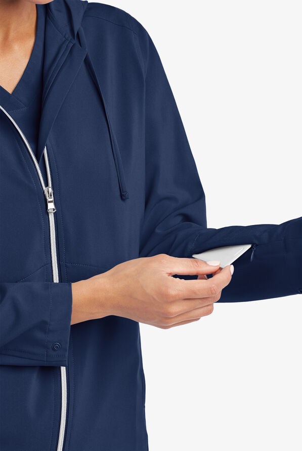 Sudadera m&eacute;dica Easy STRETCH Selena con cremallera y 5 bolsillos para mujer - Navy - 6