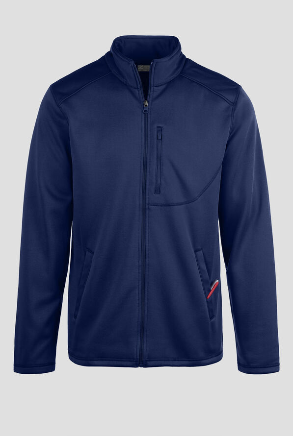 Zavate Brandon Men's 5-Pocket Bonded Fleece Scrub Jacket - Navy - 1