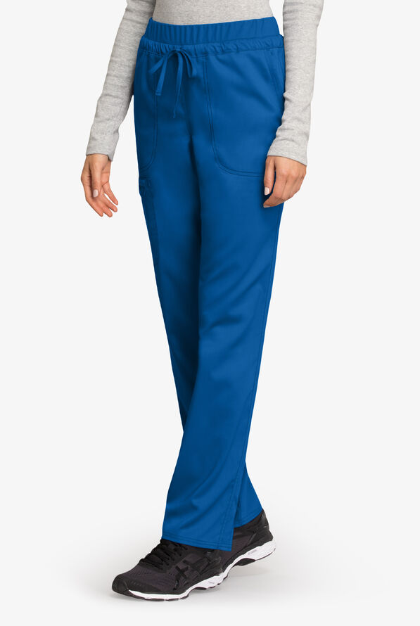 Cherokee Workwear Revolution Women's 5-Pocket STRETCH Drawstring Cargo Scrub Pants - Royal - 1