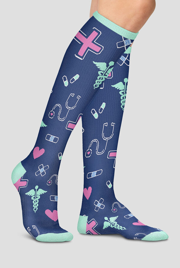 Cherokee Symbols Of Care Women's 10-15 mmHg Light Compression Socks - null - 3