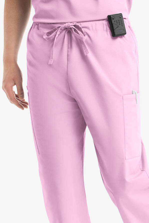 Butter-Soft Core Scrubs Unisex 4-Pocket Cargo Drawstring Scrub Pants- New and Improved - Light Thistle - 2