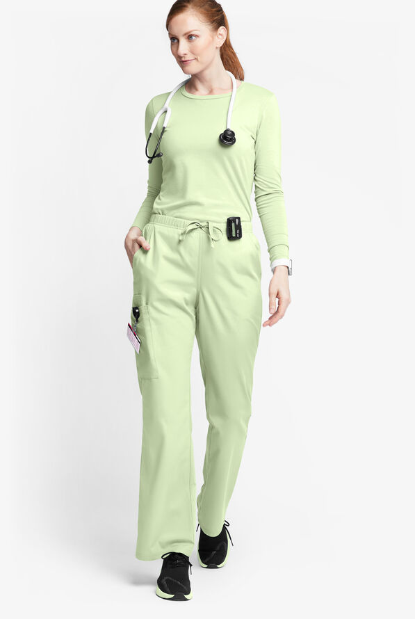 Butter-Soft Originals Women's 6-Pocket Mid Rise Flare Leg Scrub Pants - Tall - Spring Mint - 4