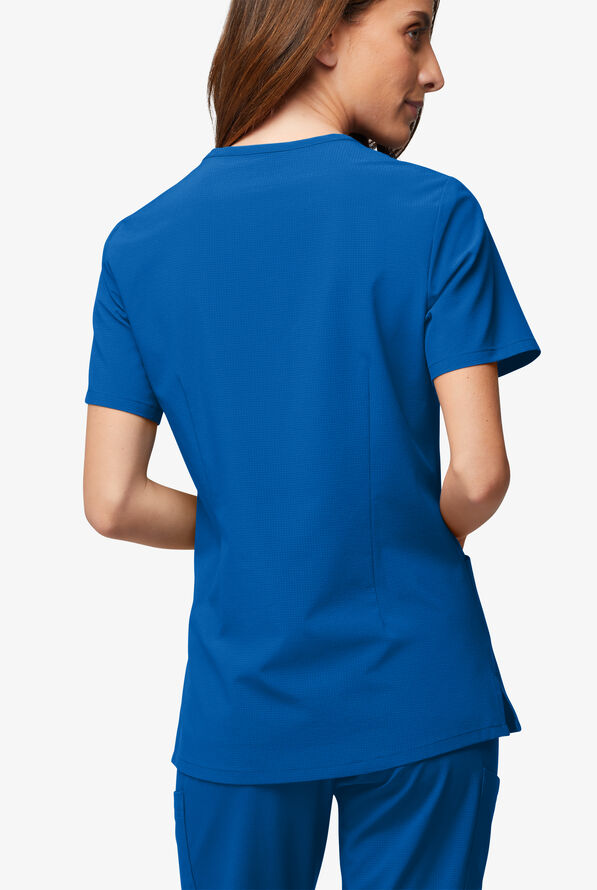 Easy Stretch EcoGrid Alana Women's 3-Pocket Scrub Top - Royal - 5