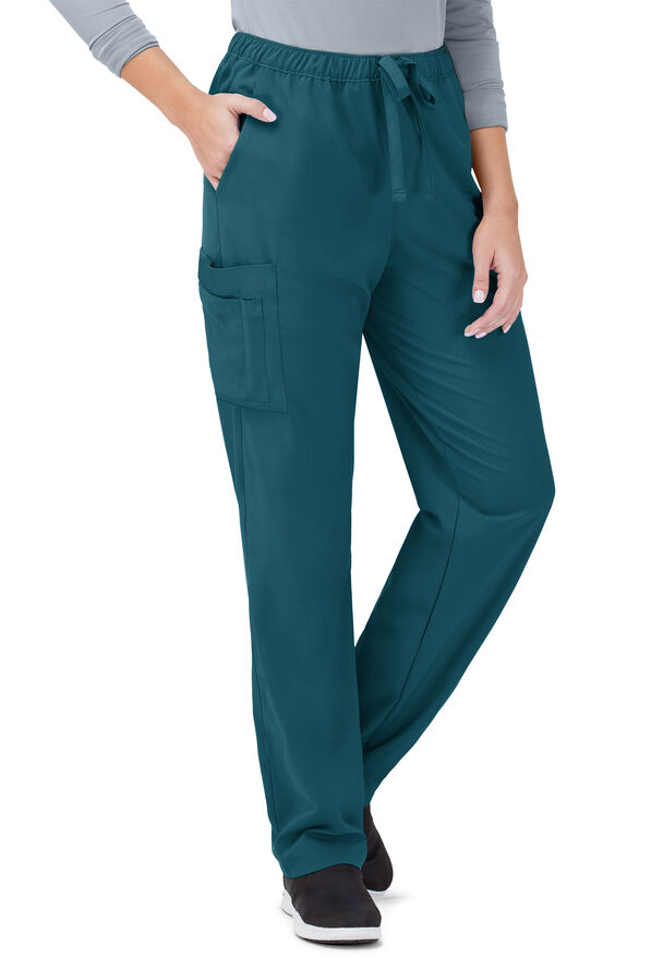 Tafford Active STRETCH Morgan Unisex 5-Pocket Drawstring Scrub Pants - Caribbean Blue - 1