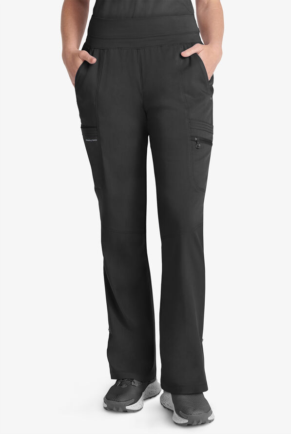 Healing Hands Purple Label Tina Women's 8-Pocket STRETCH Yoga Scrub Pants - Black - 1