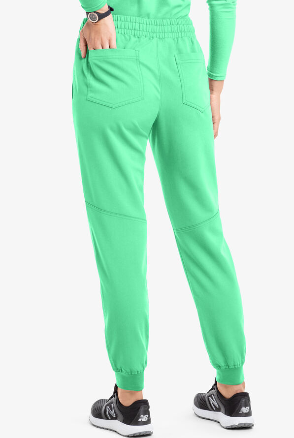 MOVEMENT by Butter-Soft Vega Women's 5-Pocket Flat Front Jogger STRETCH Scrub Pants - Tall - Neo Mint - 4