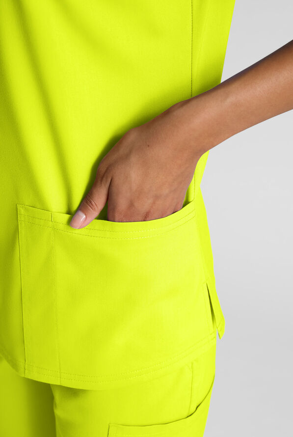 Butter-Soft STRETCH FLXTEK+ Women's 4-Pocket V-Neck Scrub Top - Lime Crush - 6