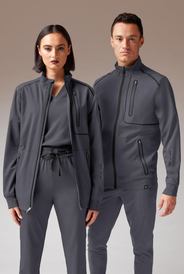 Chaqueta médica unisex Hypothesis F con cremallera - Pewter/Jet Black - 1
