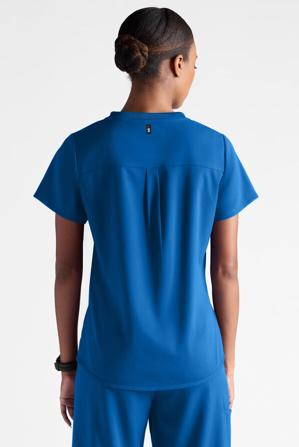 Blusa m&eacute;dica Grey's Anatomy by Barco Emerge STRETCH con cuello redondo y 1 bolsillo para mujer - Royal - 2