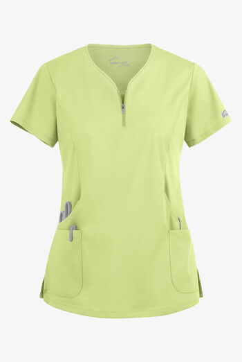 Blusa m&eacute;dica UA Butter-Soft STRETCH con cremallera en el cuello curvo y 4 bolsillos para mujer