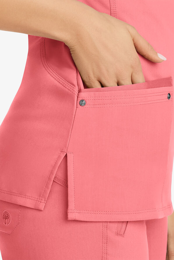 Healing Hands Purple Label Juliet Women's 2-Pocket STRETCH Princess Seam Scrub Top - Blushing Peach - 3