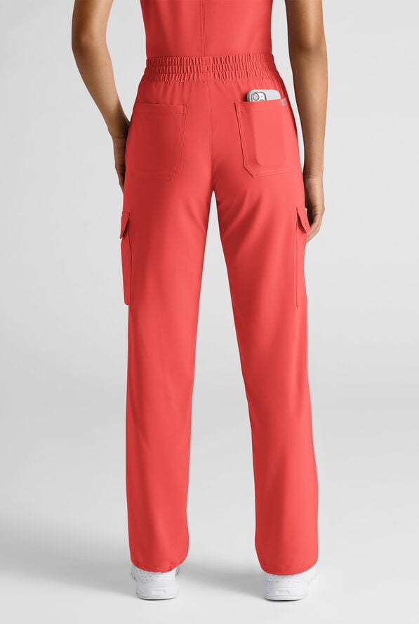 Pantal&oacute;n m&eacute;dico Easy STRETCH Ayo estilo cargo con 10 bolsillos para mujer - Spiced Coral - 2