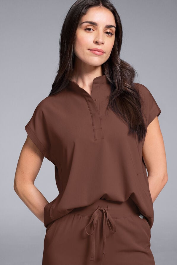 Blusa m&eacute;dica Hypothesis Meta de talla holgada con mangas dolm&aacute;n para mujer - Bitter Chocolate - 1