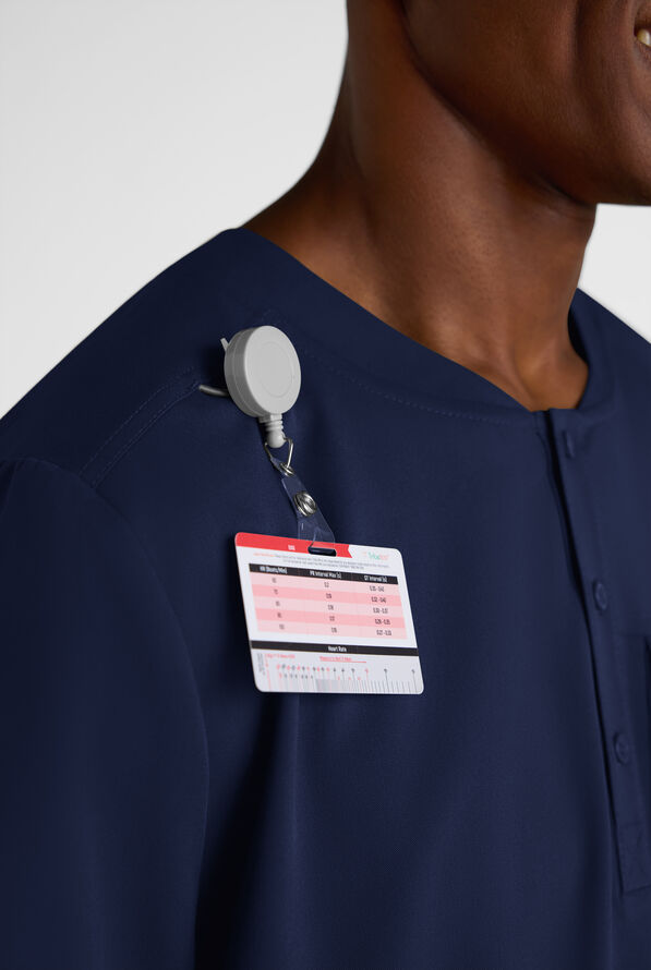 Camisa m&eacute;dica Grey's Anatomy&trade; by Barco Emerge Rhodes STRETCH estilo Henley con cuello redondo y 1 bolsillo para hombre - Indigo - 3
