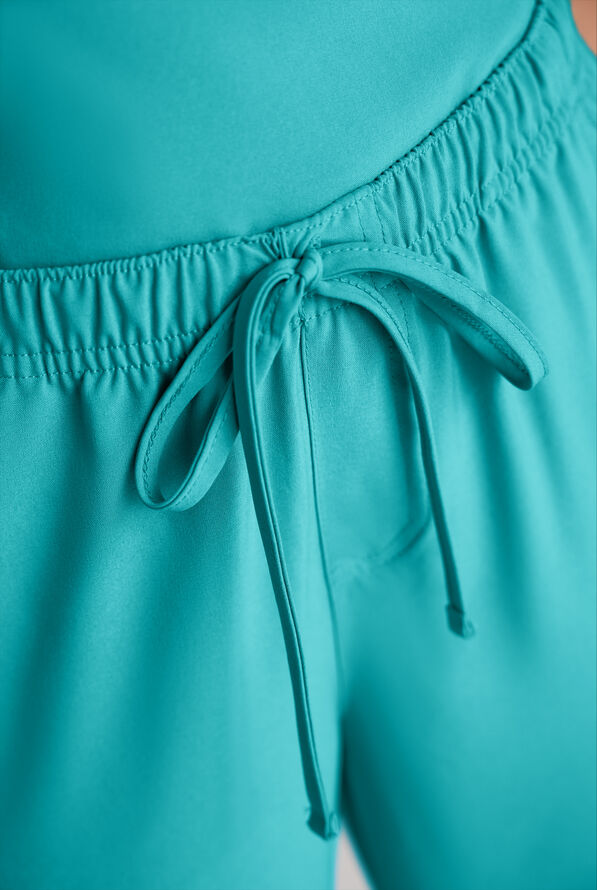 Easy STRETCH Eden Women's 4-Pocket Drawstring Scrub Pants - Petite - Teal - 4