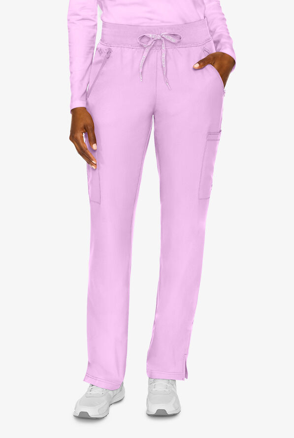 Med Couture Insight Women's 4-Pocket Zipper Cargo Pocket Scrub Pants - Lilac - 1