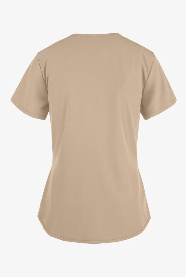 Skechers by Barco Breeze Women's 3-Pocket STRETCH V-Neck Scrub Top - Khaki - 3