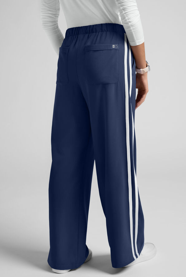 Easy STRETCH Women's Relaxed Fit Wide Leg Scrub Pant - Navy - 4