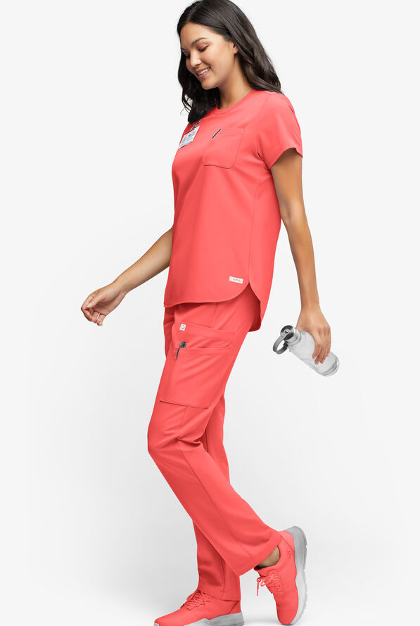 Pantalón médico ReSurge Topaz con cordón ajustable y 11 bolsillos para mujer - Sunset Rose - 4