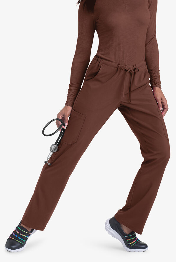 Pantal&oacute;n m&eacute;dico Easy STRETCH Petite Eden con cord&oacute;n y 4 bolsillos para mujer - Double Espresso - 3