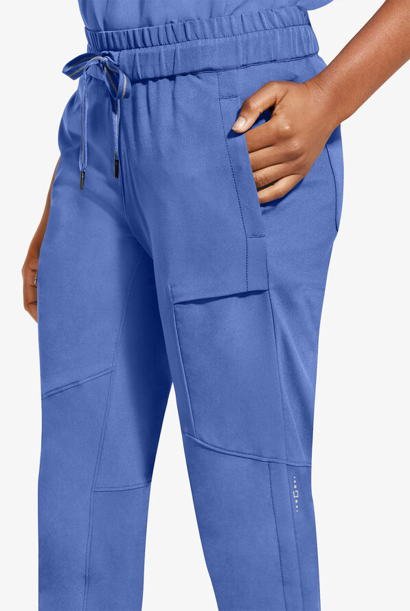Healing Hands 360 Naya Women's 6-Pocket STRETCH Elastic Jogger Drawstring Scrub Pants - Ceil Blue - 2