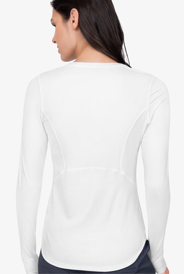 Zavate Ava Therese&nbsp;Women's STRETCH Long Sleeve Brushed Knit Underscrub - White - 4