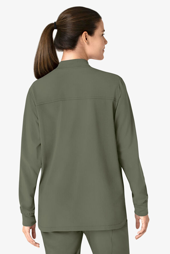 Chaqueta médica Carhartt Cross-Flex STRETCH con 4 bolsillos para mujer - Olive - 4