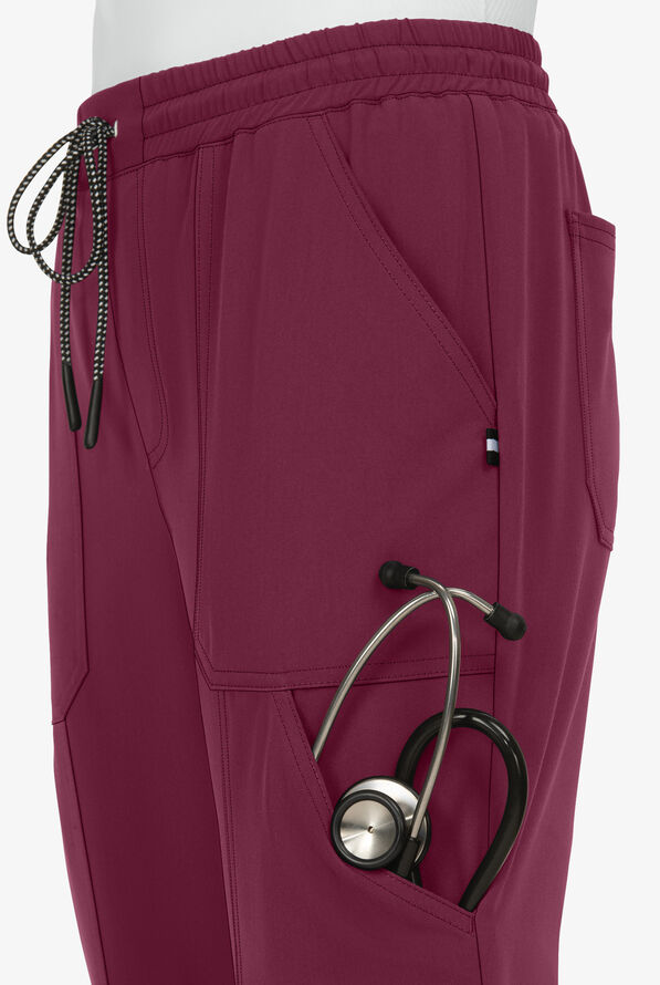 koi Next Gen Good Vibe Women's 7-Pocket STRETCH Jogger Scrub Pants - Wine - 3