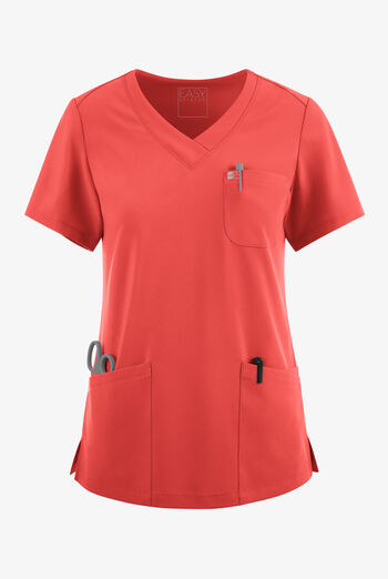 Blusa m&eacute;dica Easy STRETCH Tessa con cuello en V y 5 bolsillos para mujer