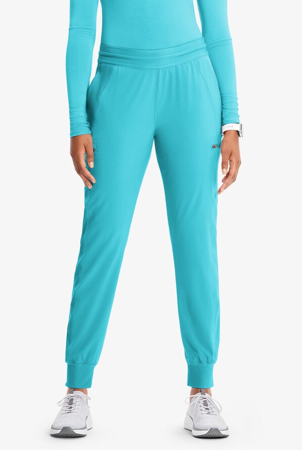 Pantalón médico Infinity GNR8 STRETCH petite estilo cargo jogger con cordón y 4 bolsillos para mujer - Aquaturque - 1