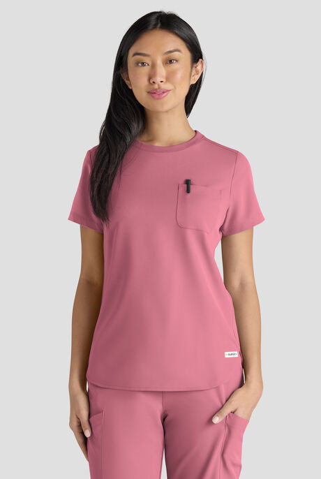 ReSurge Citrine Women's 1-Pocket Crew Neck Tuck In / Wear Out Scrub Top