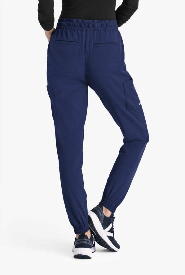 Grey's Anatomy by Barco Evolve STRETCH Terra Women's 6-Pocket Cargo Jogger Scrub Pants - Indigo - 3