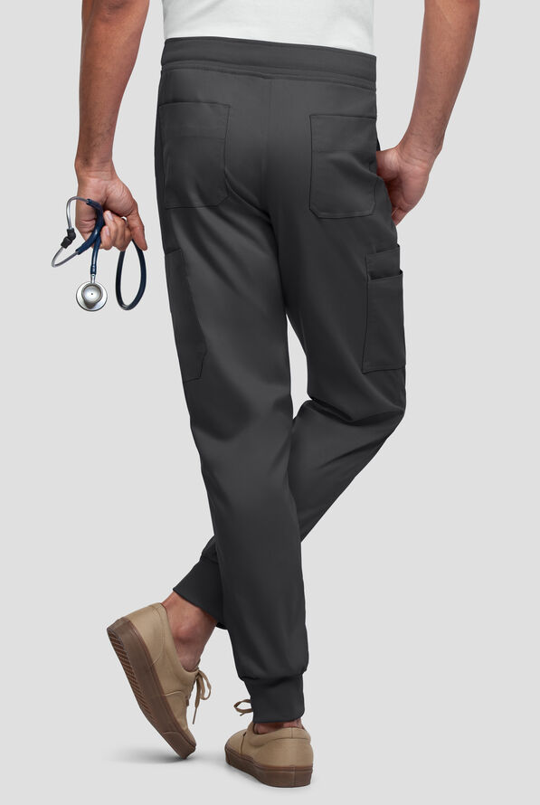 Strictly Scrubs Active STRETCH Men's 9-Pocket  Knit Waist Jogger Scrub Pant - Pewter - 2