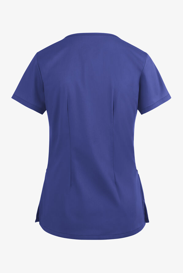 Blusa m&eacute;dica UA Butter-Soft STRETCH con cremallera en el cuello curvo y 4 bolsillos para mujer - Galaxy - 4