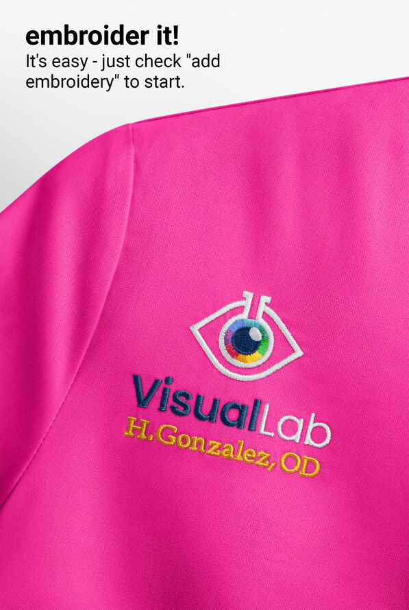 heartsoul Break On Through Women's 3-Pocket Pitter-Pat V-Neck Scrub Top - Glam Fuchsia - 3