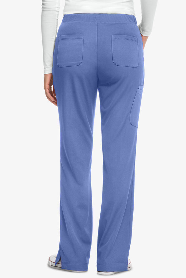 HH Works by Healing Hands Rebecca Women's 6-Pocket STRETCH Drawstring Waist Cargo Scrub Pants - Petite - Ceil Blue - 2