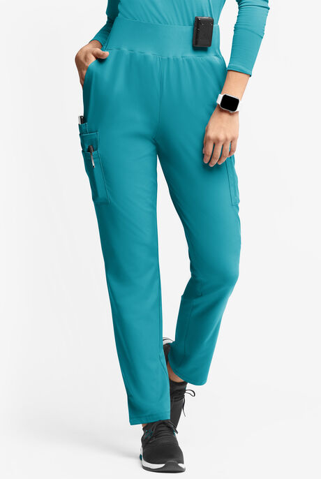 Pantalón médico WhisperLite Semira estilo cargo inspirado en el yoga con 11 bolsillos para mujer