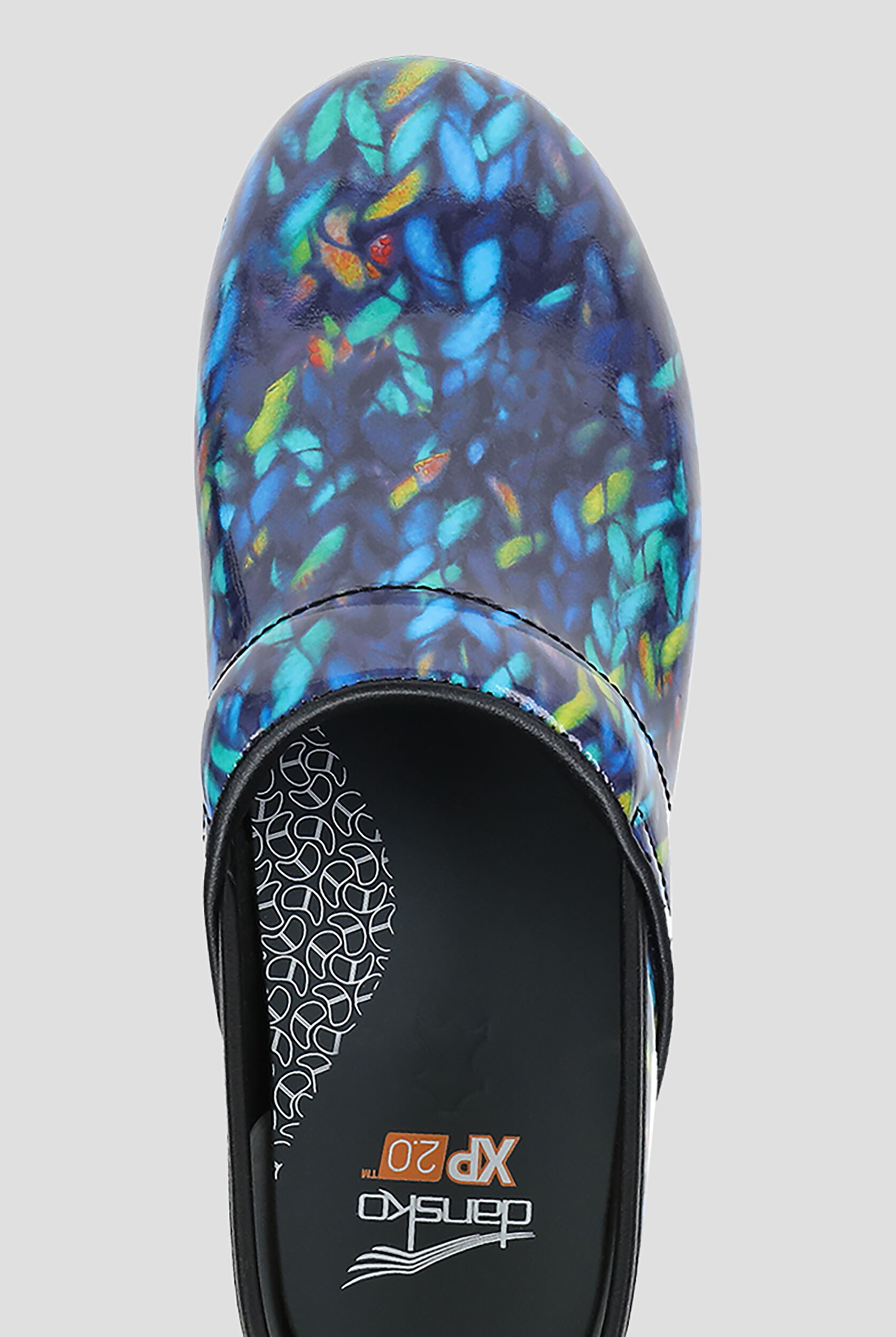 Dansko Women's XP 2.0 Slip Resistant Blue Knit Patent Leather